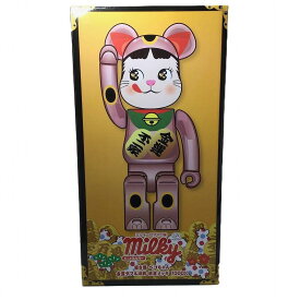 【未使用中古品】 メディコム・トイ / MEDICOM TOY BE@RBRICK 招き猫 ペコちゃん 桃金メッキ 1000％ フィギュア 30019616