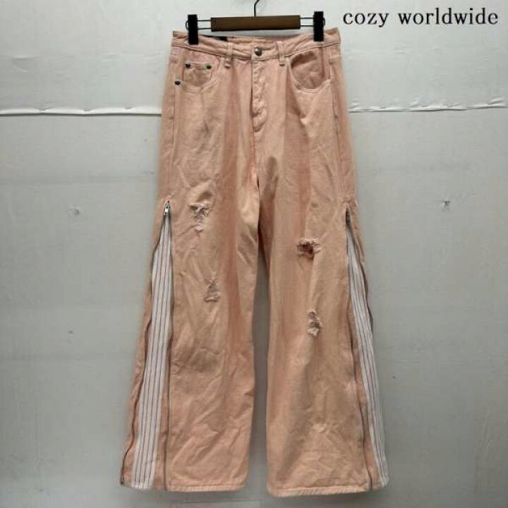 楽天市場】古着 cozy worldwide サイド ジップ ライン ダメージ デニム 