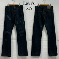 リーバイス517 ブラックデニムパンツ ジーンズW34 ブーツカット フレア 