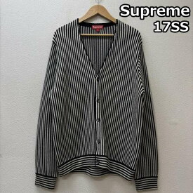 シュプリーム 17SS Micro Stripe Cardigan ストライプ アクリル ニット カーディガン メンズ L ISItems【USED】【古着】【中古】50150209