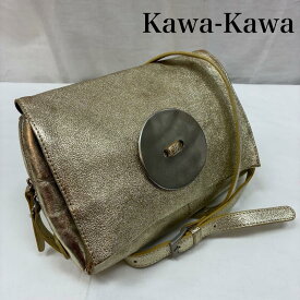 カワカワ ゴールド レザー スナップ ボタン 斜め掛け クロスボディ ショルダーバッグ レディース - ISItems【USED】【古着】【中古】50165339