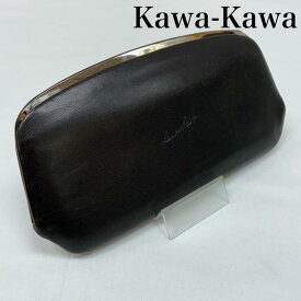 カワカワ ロゴ型押し レザー 長財布 口金式 ポーチ レディース - ISItems【USED】【古着】【中古】50165383