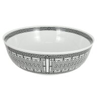 【5%OFF】 エルメス 食器 サラダ ボウル 25cm Hデコ ホワイト ブラック ポーセリン 大皿 磁器 陶器 エル…