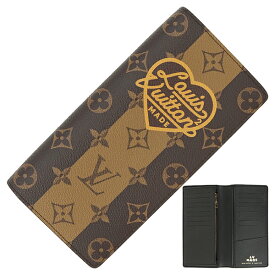 【新品】 ルイヴィトン 長財布 ポルトフォイユ ブラザ NIGOコラボ モノグラム ストライプ レザー LVスクエアード LVメイド ルイヴィトン 二つ折り長財布 LOUIS VUITTON ルイヴィトン 財布 メンズ レディース 二つ折り財布 ロングウォレット ハート フラップ ブランド