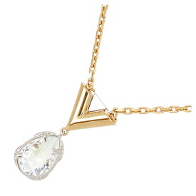 【新品】 ルイヴィトン ネックレス V フォーヴィトン GP メタル ストラス ゴールド クリア LOUIS VUITTON ルイヴィトン ペンダント レディース アクセサリー ロゴ クリアストーン ラインストーン NECKLACE ブランド