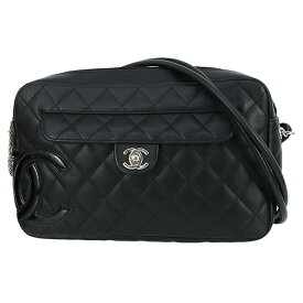 【10%OFF】 シャネル ショルダーバッグ カンボンライン マトラッセ カーフレザー エナメルレザー ブラック 黒 CHANEL シャネル セミショルダーバッグ レディース ココマーク キルティング バック BAG ブランド 中古