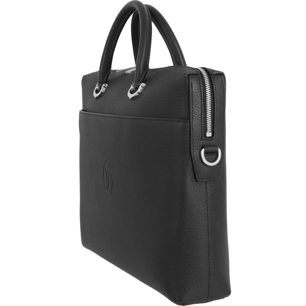 ファッション Cドゥカルティエ・レザーバッグ[黒・A4サイズ＊ビジネス 