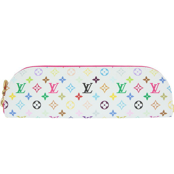 【新品】 ルイヴィトン ペンケース LV × TM ペンシルポーチ シャーロット モノグラム マルチカラー レザー ホワイト 白 ピンク 村上隆コラボ LOUIS VUITTON ルイヴィトン 筆箱 レディース 筆記用具 ビジネス 小物入れ ブランド