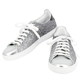 ルイヴィトン スニーカー レディース フロントロー ライン 35サイズ / 22.5cm グリッター パテントレザー シルバー ブラック レディーススニーカー LOUIS VUITTON ルイヴィトン 靴 シューズ キラキラ ドレスシューズ ドレススニーカー ブランド 未使用品 展示品