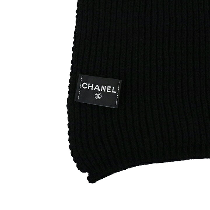 楽天市場】シャネル マフラー ロゴ刺繍 カシミヤ スパンコール 