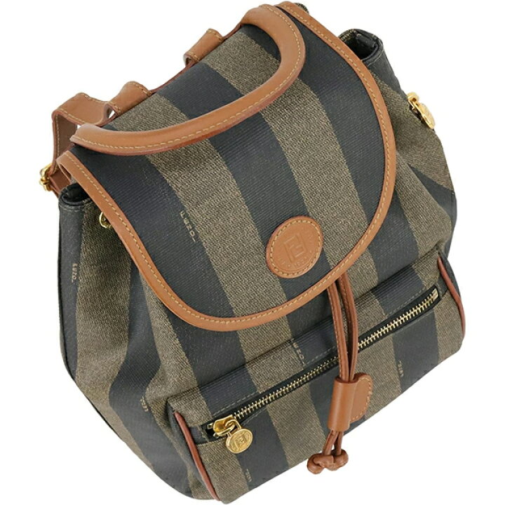FENDI vintage イタリア製 ペカン柄 リュック PVC×レザー 訳有（楽天  