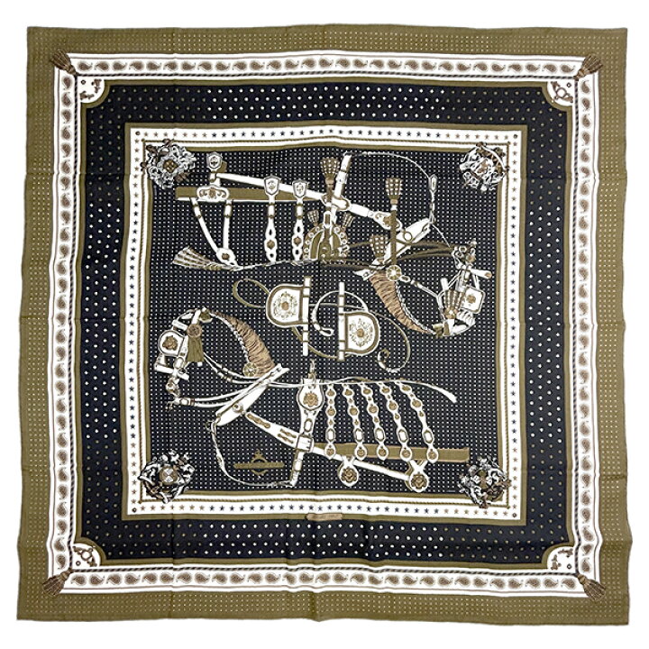 楽天市場】【美品】 エルメス ショール カレ ジェアン 140 宮廷の馬具  