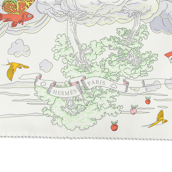 楽天市場】エルメス スカーフ カレ 90 私の雲 ホワイト グリスパール 