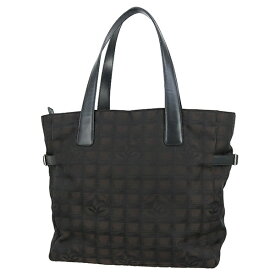 【5%OFF】 シャネル トートバッグ ニュートラベルライン トート GM ナイロン ジャカード キャンバス レザー ブラック CHANEL シャネル ショルダーバッグ レディース ビジネスバッグ ナイロントート バック BAG ブランド 中古
