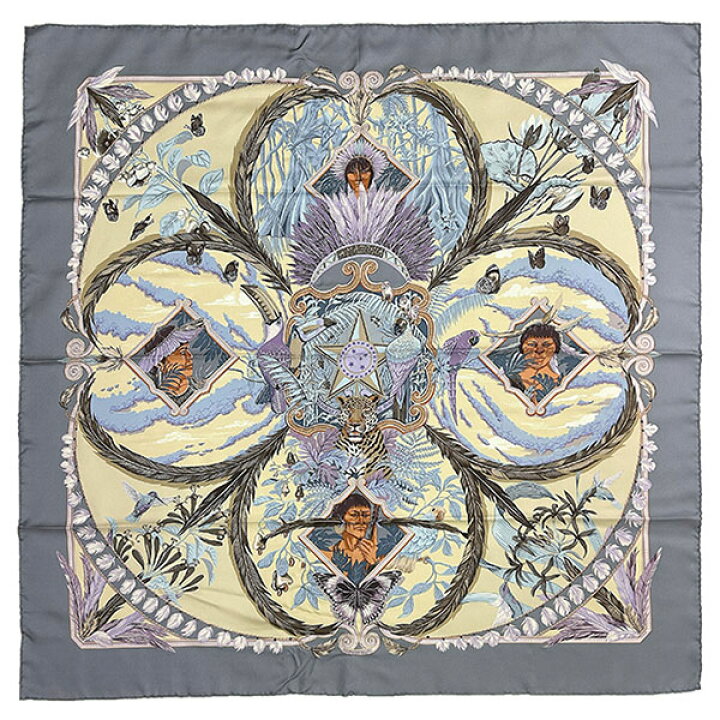 楽天市場】【未使用品】 エルメス スカーフ カレ 90 アマゾニア シルク  