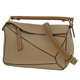 【超美品】 ロエベ パズル バッグ スモール ソフトグレインカーフレザー ベージュ ブラウン 2WAYバッグ ロエベ ショルダーバッグ LOEWE ロエベ ハンドバッグ レディース クロスボディバッグ ミニバッグ 本革 ロゴ アナグラム ハンドバック バック HANDBAG BAG ブランド 中古