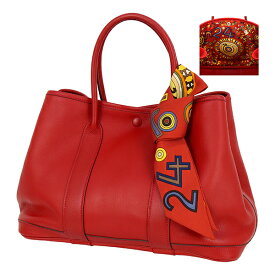 【美品】 エルメス ガーデンツイリー TPM Tohu Bohu 混沌 スイフト シルク ヴァーミリオン レッド エルメス トートバッグ HERMES エルメス ハンドバッグ レディース 本革 レザー ミニトート ガーデンパーティー TPM ミニバッグ ハンドバック バック ブランド 中古