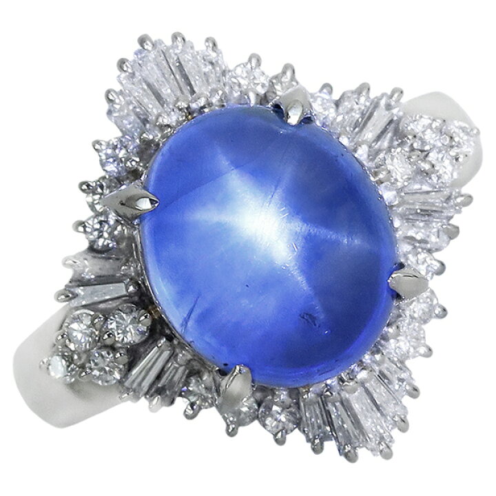 楽天市場】非加熱 スターサファイア プラチナ 指輪 天然 サファイア  