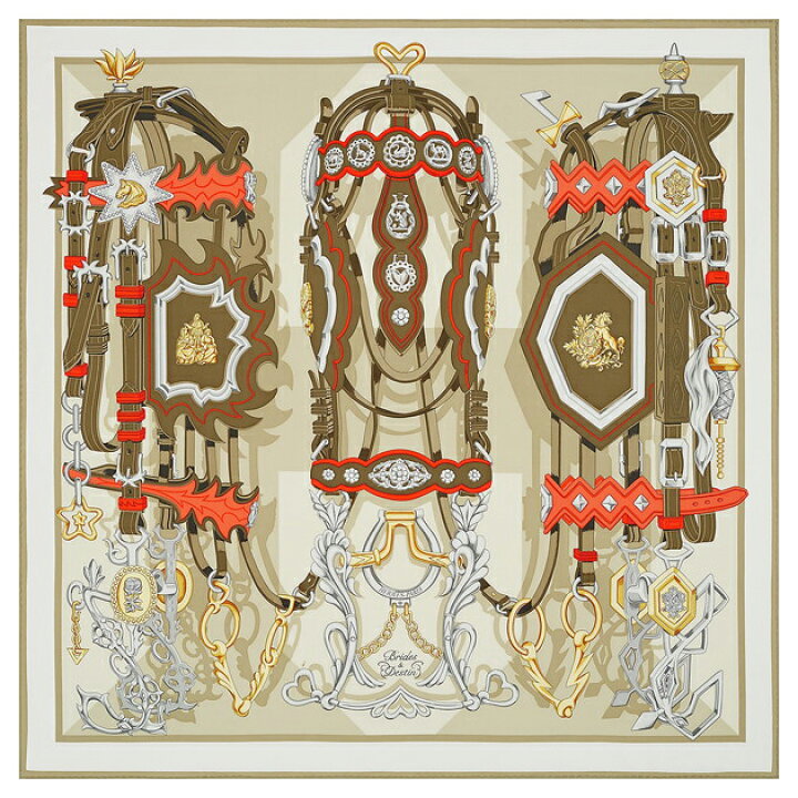 楽天市場】エルメス スカーフ カレ 90 ブリッド エ デスタン ヴェール  