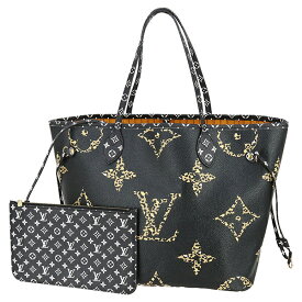 【10%OFF】 ルイヴィトン ネヴァーフル MM ジャイアント モノグラム ジャングル ブラック 黒 キャメル ルイヴィトン トート LOUIS VUITTON ルイヴィトン ショルダー レオパード ゼブラ ヒョウ柄 豹柄 アニマル A4サイズ収納