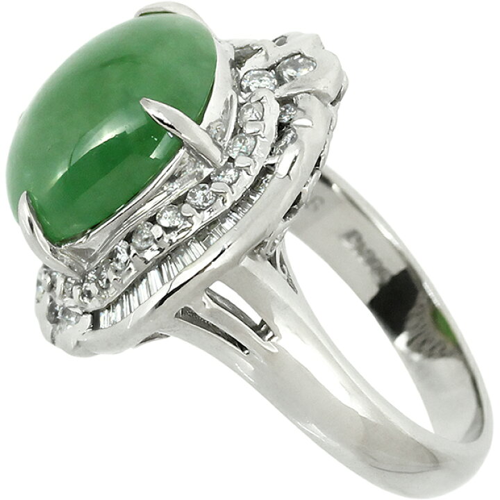 楽天市場】プラチナ 指輪 天然 ヒスイ リング 12号 6.28ct  