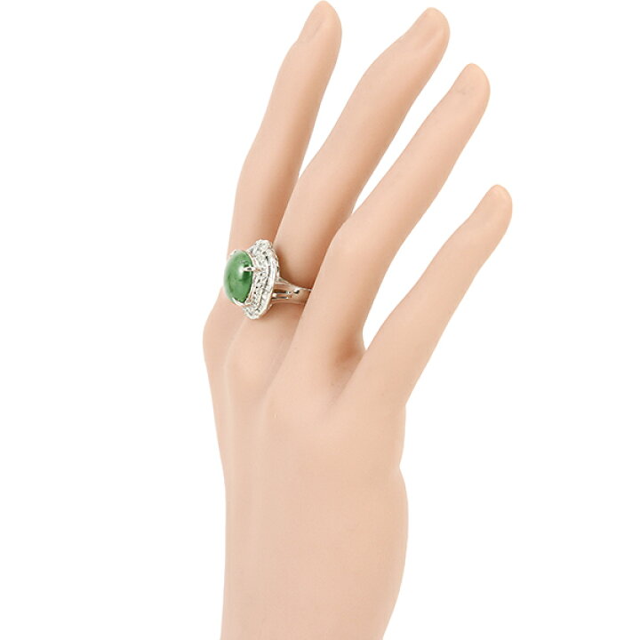 楽天市場】プラチナ 指輪 天然 ヒスイ リング 12号 6.28ct  