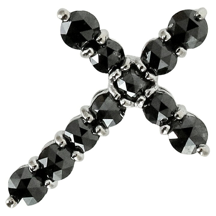 楽天市場】【美品】 K14WG ブラックダイヤモンド クロス ネックレス 