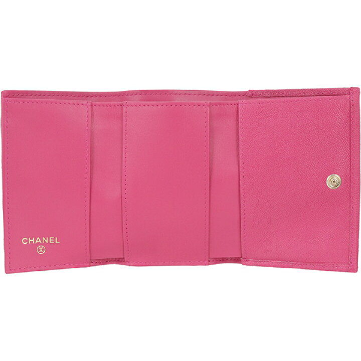 楽天市場】【10%OFF】 シャネル 三つ折り財布 スモール フラップ  