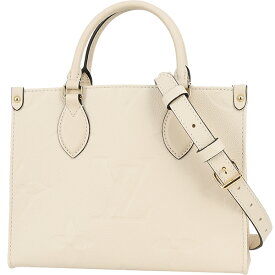 【新品】 ルイヴィトン トートバッグ オンザゴー PM ジャイアント モノグラム アンプラント レザー クレーム 2WAYバッグ ルイヴィトン ショルダーバッグ LOUIS VUITTON ルイヴィトン ハンドバッグ レディース 本革 ミニバッグ ハンドバック バック HANDBAG BAG ブランド