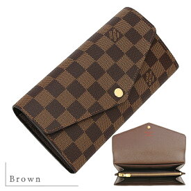 【新品】 ルイヴィトン 長財布 ポルトフォイユ サラ ダミエ エベヌ ／ アズール レザー 二つ折り長財布 LOUIS VUITTON ルイヴィトン 財布 レディース メンズ フラップウォレット 大容量 かぶせ 二つ折り財布 フラップ長財布 ブラウン ホワイト 白 ブランド