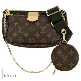 【新品】 ルイヴィトン ショルダーバッグ ミュルティ ポシェット アクセソワール モノグラム ピンク / カーキ 2WAYバッグ ミニバッグ LOUIS VUITTON ルイヴィトン ハンドバッグ レディース クロスボディバッグ チェーンバッグ アクセサリーポーチ バック BAG ブランド