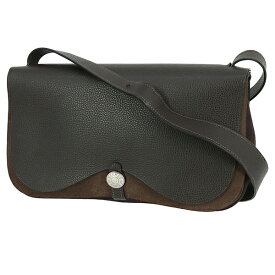 【ヴィンテージ】 エルメス ショルダーバッグ サック コロラド PM ヴァッシュ リエージュ トワルオフィシエ エベヌ ブラウン エルメス ハンドバッグ HERMES エルメス セミショルダーバッグ レディース フラップ レザー キャンバス バック BAG VINTAGE ブランド 美品 中古