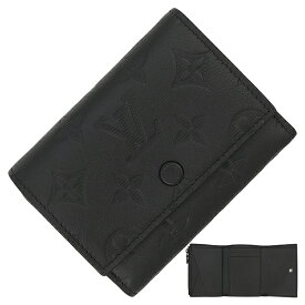 【新品】 ルイヴィトン 三つ折り財布 ヴィクター ウォレット モノグラム シャドウ レザー ブラック 黒 ルイヴィトン コンパクト財布 LOUIS VUITTON ルイヴィトン 財布 メンズ 本革 コンパクトウォレット ミニ財布 ミニウォレット 本革 ブランド