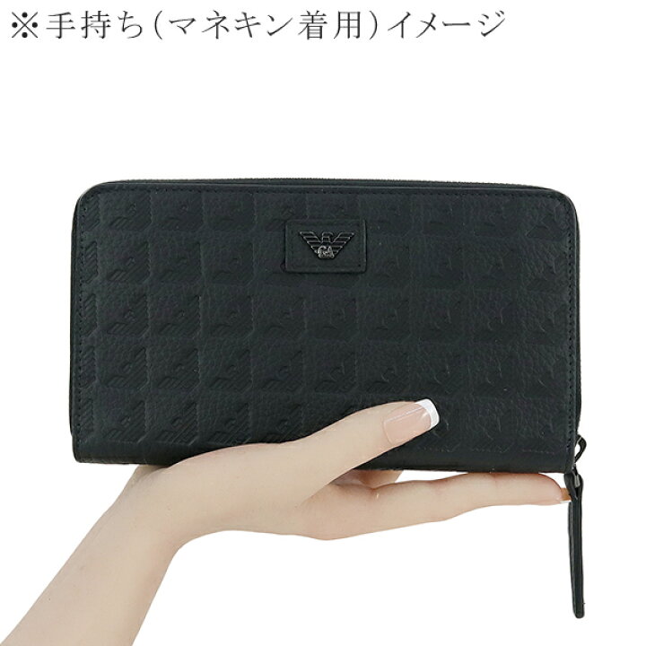美品 EMPORIO ARMANI アルマーニ 長財布 ブラック 本革 レザー（楽天  