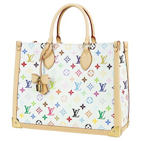 【新品】 ルイヴィトン LV × TM オンザゴー トランク MM モノグラム マルチカラー ホワイト 2WAYバッグ ルイヴィトン トートバッグ 村上隆 LOUIS VUITTON ルイヴィトン ショルダーバッグ レディース ハンドバッグ ハンドバック バック HANDBAG BAG ブランド