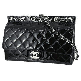 【中古】 シャネル チェーンショルダーバッグ シングルフラップ マトラッセ パテントレザー ブラック 黒 シャネル ショルダーバッグ CHANEL シャネル チェーンバッグ レディース エナメル 本革 レザー セミショルダー フラップバッグ シングルチェーン バック BAG ブランド