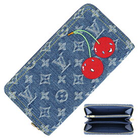 【5%OFF】 ルイヴィトン 長財布 LV × TM ジッピーウォレット モノグラム チェリー デニム レザー ブルー ルイヴィトン ラウンドファスナー長財布 村上隆コラボ LOUIS VUITTON ルイヴィトン 財布 レディース ラウンドジップ ロングウォレット ブランド