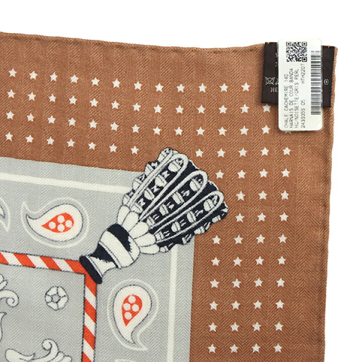 新品同様 エルメス カレジェアン カレ140 MORS A JOUETS 馬銜 カシミヤ  