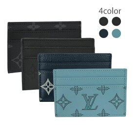 【新品】 ルイヴィトン カードケース ポルト カルト ダブル 4色 モノグラム シャドウ ／ エクリプス レザー ブラック 黒 本革 LOUIS VUITTON メンズ カードホルダー クレジットカードケース 薄い 薄型 スリム インナー パスケース 定期入れ カード入れ ブランド プレゼント