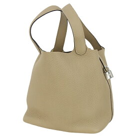 【美品】 エルメス ピコタンロック MM / 22 トリヨンクレマンス トレンチ シルバー金具 エルメス トートバッグ HERMES エルメス ハンドバッグ レディース メンズ 本革 ミニトート ピコタン MM ベージュ系 ハンドバック バック HANDBAG BAG ブランド 中古