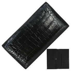 【10%OFF】 エルメス 長 札入れ 小銭入れ無し MC2 フレミング ロング アリゲーター リセ ブラック 黒 エルメス 二つ折り HERMES エルメス クロコダイル シャイン シャイニー つや有り エキゾチック 二つ折り長 長札入れ 中古