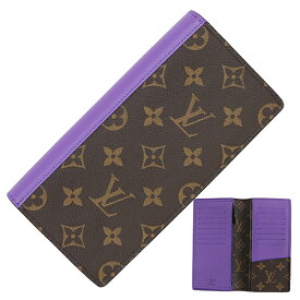 【新品】 ルイヴィトン 長財布 ポルトフォイユ ブラザ モノグラム マカサー レザー パープル ルイヴィトン 二つ折り財布 LOUIS VUITTON ルイヴィトン 財布 メンズ 二つ折り長財布 本革 紫 フラップ ロングウォレット LVロゴ ブランド