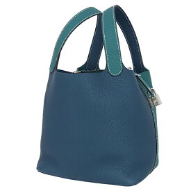 【未使用品】 エルメス ピコタンロック MM / 22 カザック トリヨンクレマンス レザー ヴェールボスフォール ディープブルー バイカラー エルメス トートバッグ HERMES エルメス ハンドバッグ レディース 本革 ピコタン MM ハンドバック バック HANDBAG BAG ブランド