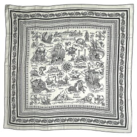 【5%OFF】 エルメス ショール カレ ジェアン 140 船乗りのタトゥー バンダナ カシミヤ シルク ストール ホワイト ブラック エルメス カレ140 HERMES エルメス スカーフ 小物 正方形 大判ストール カシシル アクセサリー アパ