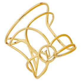 【美品】 ルイヴィトン ブレスレット カフ フィリグラム Mサイズ GP メタル ゴールド LVロゴ レディース アクセサリー LOUIS VUITTON ルイヴィトン バングル 腕輪 ブランド 中古