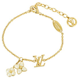 【新品】 ルイヴィトン ブレスレット LV フローラグラム メタル レジンパール ゴールド ホワイト GP LVロゴ アクセサリー LOUIS VUITTON ルイヴィトン ロゴブレス レディース モノグラム Bracelet ブランド