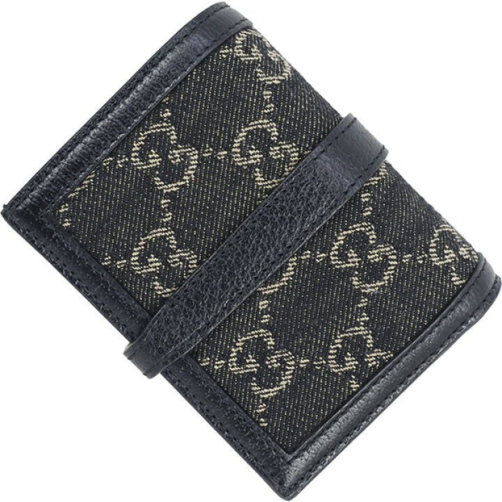 GUCCI グッチ GG柄 折り財布 ジャッキー キャンバス ネイビー