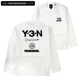 Y-3　ワイスリー (JX7455)【NEIGHBORHOOD ネイバーフッドコラボ】NBHD LOGO LS TEE 長袖　Tシャツ　カットソー コットン　メンズ トップス ロゴ 2025AW
