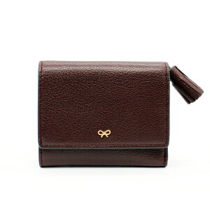 ANYA HINDMARCH (�A�j���E�n�C���h�}�[�`) 204866 �O�܂���z �s�[�s���O �A�C�Y �~�j �g���C�t�H�[���h �E�H���b�gMini Trifold Zip Peeping Eyes in Claret Shiny Capra �v���[���g �M�t�g �~�j���z ���U�[ ��