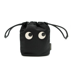 ANYA HINDMARCH (アニヤ・ハインドマーチ) 152983 アニヤ ハインドマーチ EYES ミニバッグ ドローストリングポーチ DRAWSTRING POUCH EYES 巾着バッグ BLACK2023年秋冬新作